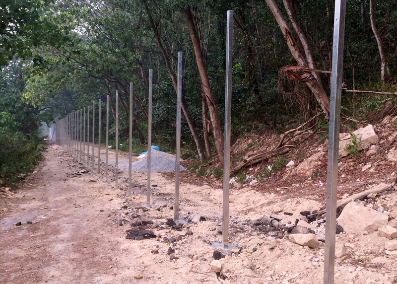 Fence under construction